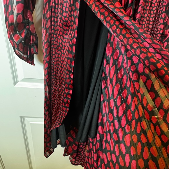 Chic Maroon/Wine and Black Long Sleeve Midi Dress- US M - Picture 10 of 10